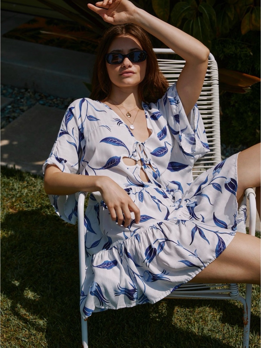 By Anthropologie Keyhole Tiered Babydoll Dress size small